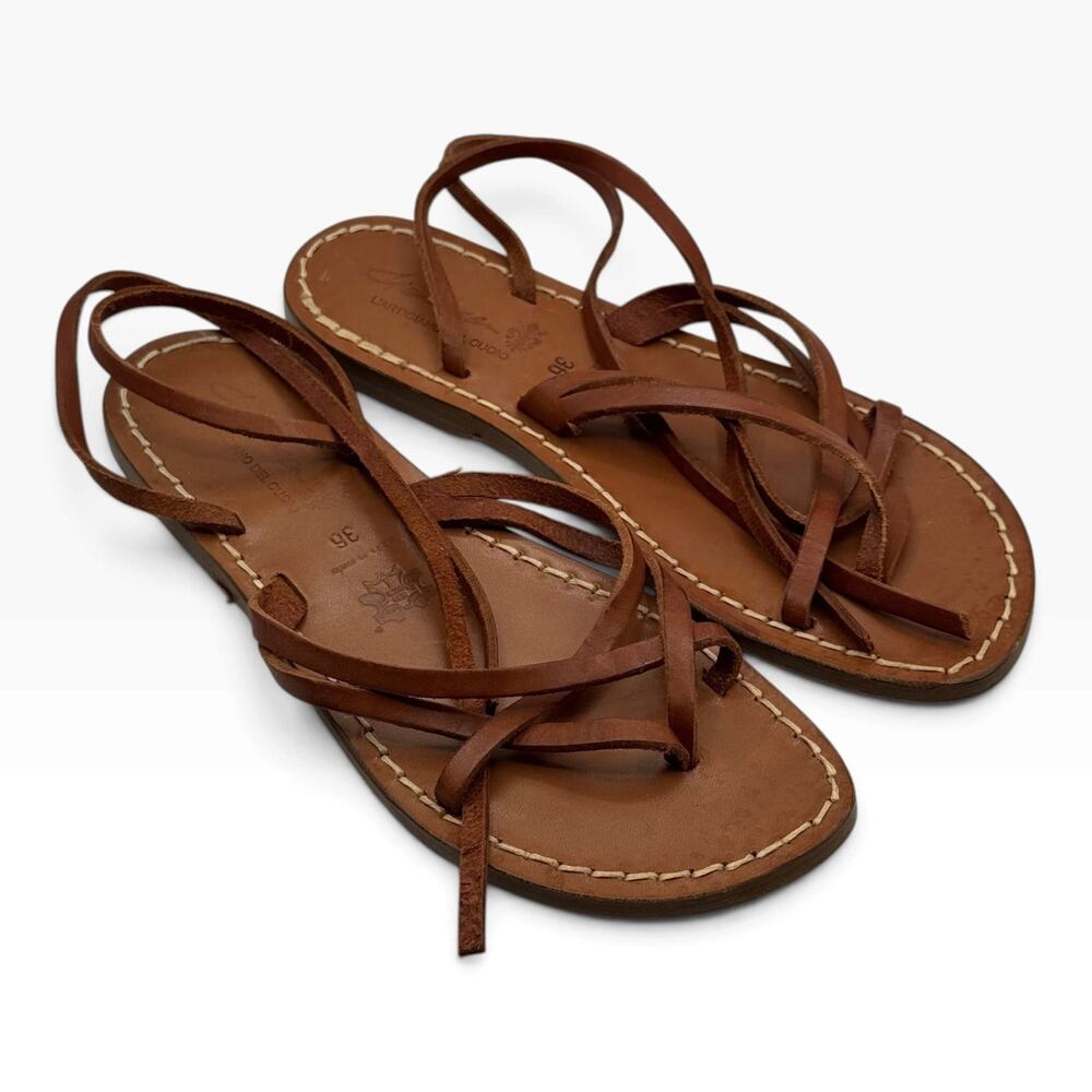 Gianluca L'Artigiano del Cuoio Womens 36 Leather Strappy Sandals Italy